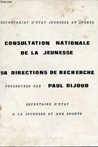 Consultation National de La Jeunesse - 58 Directions de Recherche